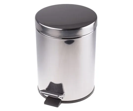 63-8068-86　RS PRO 5L Silver Pedal Stainless Steel Dustbin　898-8311