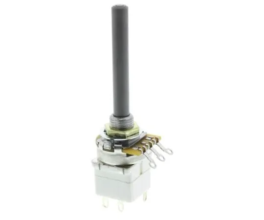 63-8316-86　TE Connectivity 1 Gang Rotary Carbon Potentiometer with a 6.35 mm Dia. Shaft, 10kΩ, ±20%, 0.4W, Linear 1624202-2　1624202-2