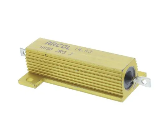 63-8303-08　Arcol HS50 Series Aluminium Ho***d Axial Wire Wound Panel Mount Resistor, 3.3Ω ±5% 50W　HS50 3R3 J