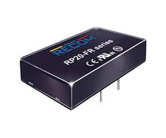 63-8370-98　Recom RP20 FR 20W Isolated DC-DC Converter Through Hole, Voltage in 43 → 160 V dc, Voltage out 3.3V dc　RP20-1103.3SFR/P