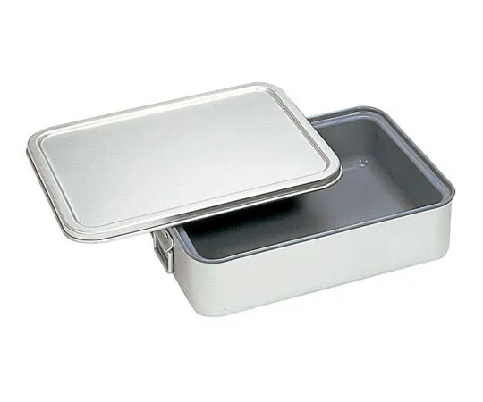 62-6375-94　［Discontinued］Aluminum Square Double Rice Can (With Lid) (Inner Smiflon)　264-DS