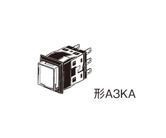 62-4850-22　［Discontinued］Illuminated push-button switch (Square) (square body type) A3K　A3KA-90G1-24EA