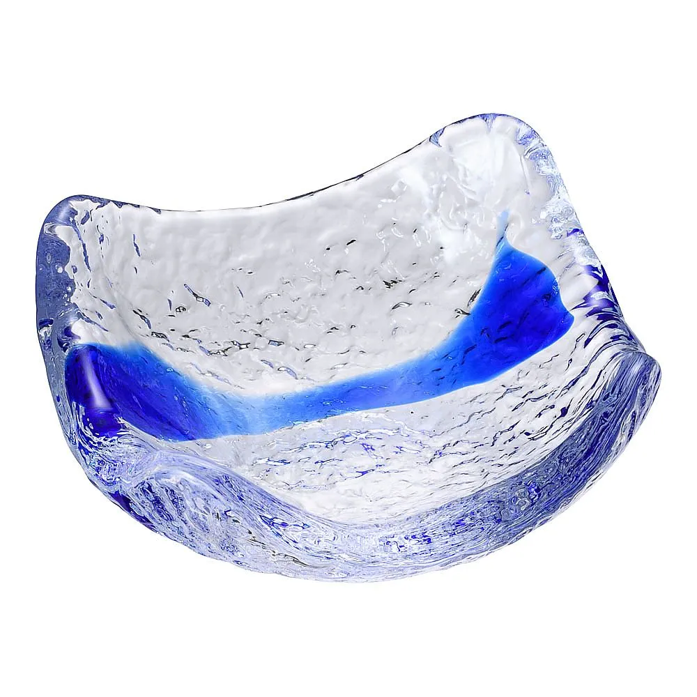 62-6845-19　［Discontinued］Glass Japanese Dish 13 square peek