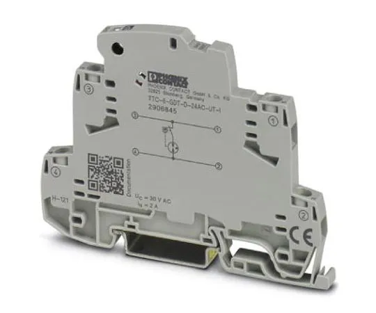 63-8442-09　Phoenix Contact TTC-6-GDT-D-60AC-UT-I Series 75 V ac Maximum Voltage Rating 5 (Nominal Discharge)kA Maximum Surge　2906846