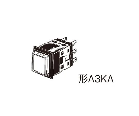 62-4850-27　［Discontinued］Illuminated push-button switch (Square) (square body type) A3K　A3KA-90G1-12EA