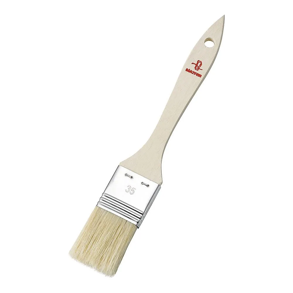 62-6555-71　［Discontinued］Matofa Pork Hair Brush (Wooden Handle/Iron Metal Fittings) 3.5 cm　81234