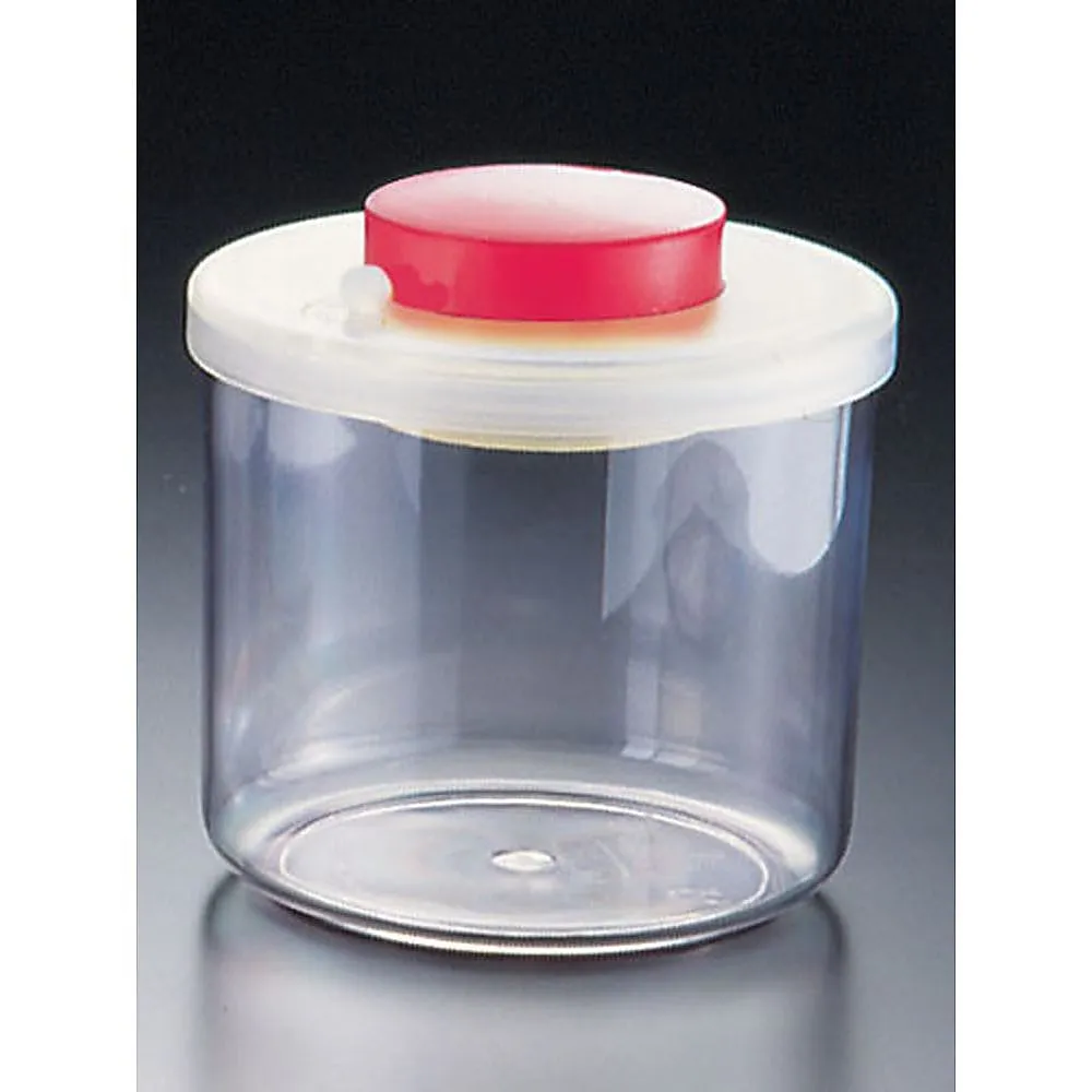 62-6392-02　［Discontinued］Push Type Vacuum Container Round L Type NVC608 Small Red