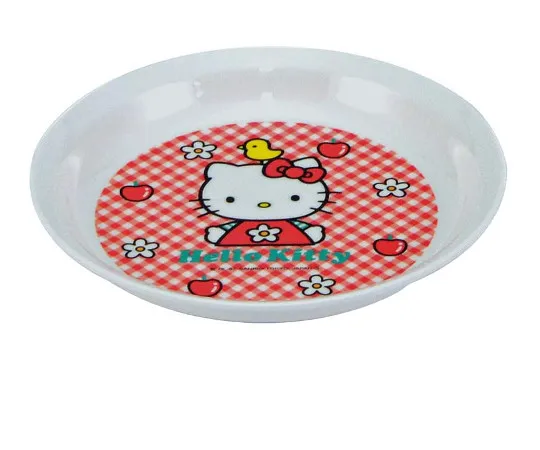 63-7201-53　［Discontinued］Melamine Children's Tableware New Kitty Snack Plate MC-34NK　0382120