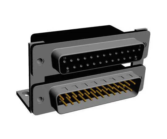 63-8431-29　Norcomp 189 Series, 25 Way Right Angle Stacked PCB D-Sub Connector Female/Male, 2.769mm Pitch, with 4-40 Hex Standoff,　189-025-313R571