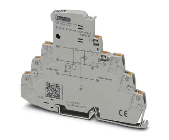 63-8442-19　Phoenix Contact TTC-6-3-HF-M-12DC-PT-I Series 15 V dc Maximum Voltage Rating 10 (Discharge)kA Maximum Surge Current　2906732