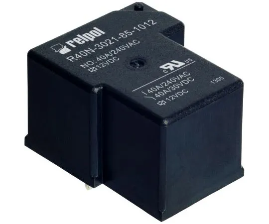 63-8409-42　Relpol Non-Latching Relay PCB Mount, 12V dc Coil, 40A　R40N-3011-85-1012