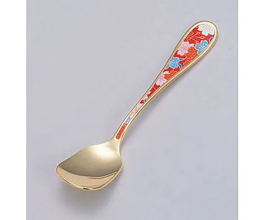 62-6721-72　［Discontinued］SA18-10 Seasons (Cherry Blossoms) Square Ice Cream Spoon (Gold Finish)