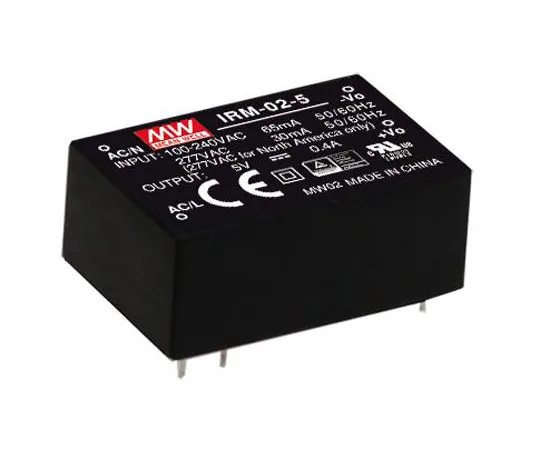 63-8450-49　Mean Well 2W 1 Output Encapsulated Switch Mode Power Supply, 0 → 400mA, 5V dc Encapsulated　IRM-02-5