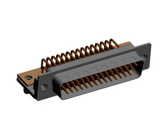 63-8431-67　Norcomp 781, SEAL-D Series, 44 Way Right Angle Plug-In Mount PCB D-sub Connector Plug, 2.286mm Pitch, with #4-40 Insert　781-M44-113R141