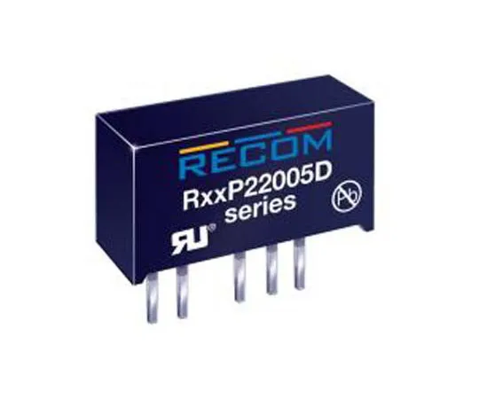 63-8392-90　Recom RxxP22005D 2W Isolated DC-DC Converter Through Hole, Voltage out -5/20V dc　R15P22005D