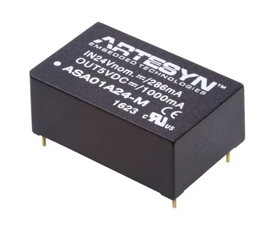 63-8396-70　Artesyn Embedded Technologies ASA 6W-M 6W Isolated DC-DC Converter Through Hole, Voltage in 18 → 36 V dc,　ASA01B24-M