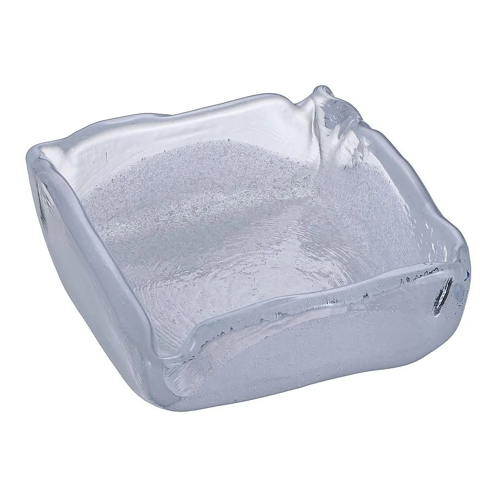 62-6845-51　［Discontinued］Glass Japanese Cuisine Hak***tsu 11 Square Deep Plate (Small)