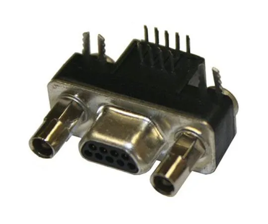 63-8431-85　Norcomp 381, MICRO-D Series, 9 Way Right Angle PCB D-sub Connector Plug, 1.27mm Pitch, with Boardlocks, Standoffs　381-009-112L565