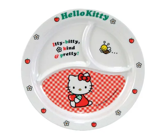 63-7201-51　［Discontinued］Melamine Children's Tableware New Kitty Round Lunch Plate MC-36NK　0382030