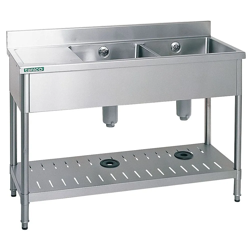 62-6508-15　［Discontinued］18- With 0 Units, 2-Tank Sink (With Back Guard) With Left　T-2SB-1245