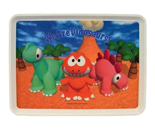 63-7201-80　［Discontinued］Melamine Children's Dinosaurs FRP Tray AP-360D　0382300