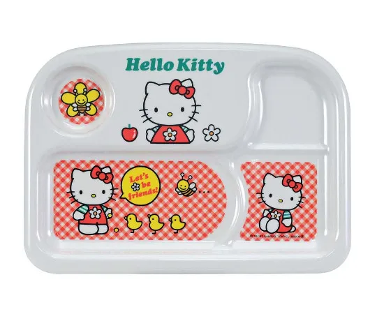 63-7201-49　［Discontinued］Melamine Children's Tableware New Kitty Square Lunch Tray MC-40NK　0382010