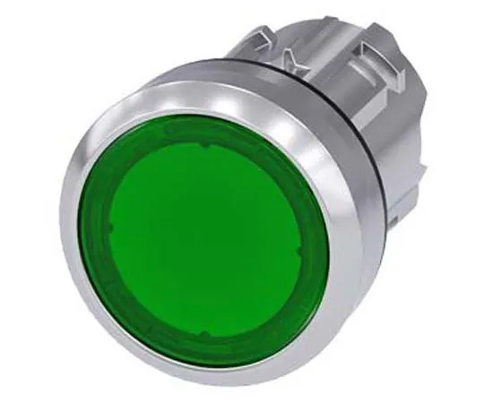 63-8436-97　Siemens SIRIUS ACT Series, Green Push Button, Latching, 22.3mm Cutout　3SU1051-0AA40-0AA0
