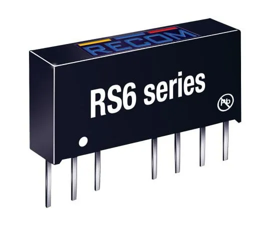 63-8385-81　Recom RS6 6W Isolated DC-DC Converter Through Hole, Voltage in 9 → 18 V dc, Voltage out ±12V dc　RS6-1212D