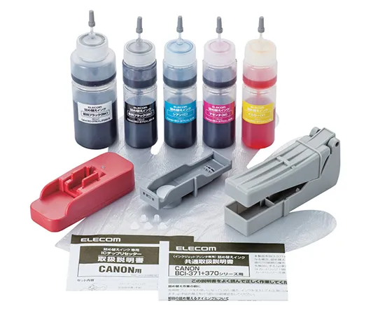 64-2322-11　［Discontinued］Refill Ink Canon BCI -370371 Compatible 5-Color Set (5 servings) w/Resetter　THC-371370RSET