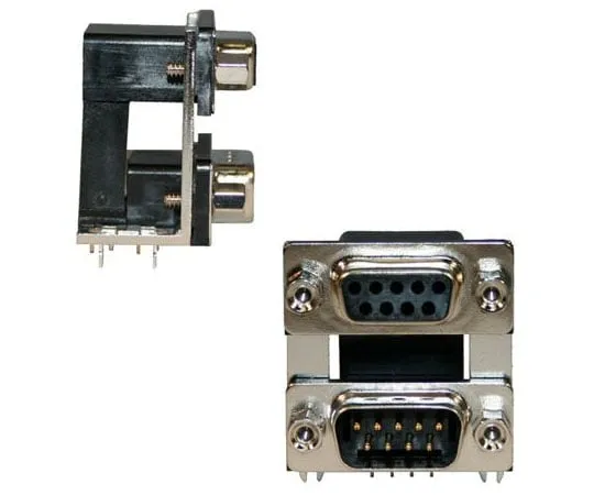 63-8431-14　Norcomp 189 Series, 9 Way Right Angle Stacked PCB D-Sub Connector Female/Male, 2.769mm Pitch, with 4-40 Hex Standoff,　189-009-313R571