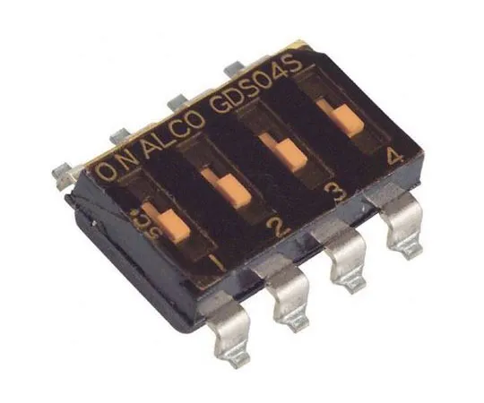 63-8401-02　4 Way Surface Mount DIP Switch SPST　GDS04STR04