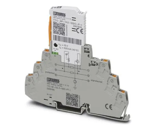 63-8442-34　Phoenix Contact TTC-6P-1X2-F-12DC-PT-I Series 15 V dc Maximum Voltage Rating 10 (Discharge)kA Maximum Surge Current　2908198