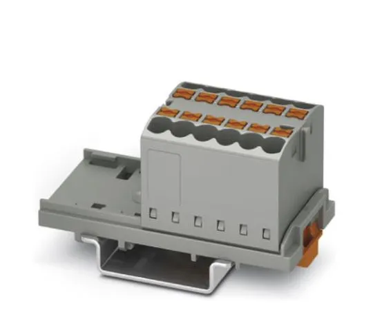 63-9680-53　Phoenix Contact PTFIX 12X2.5-NS35 GY Non-F***d Terminal Block, 12 Way/Pole, Push In Terminals, 26 → 12 AWG, 500 V　3273022