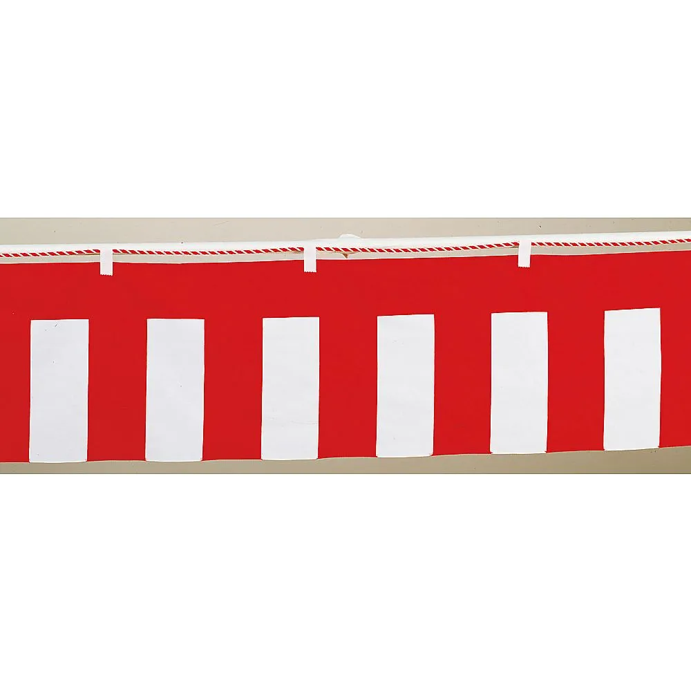 62-6318-05　［Discontinued］Red and white curtain 1 section width 180 cm height 180 cm