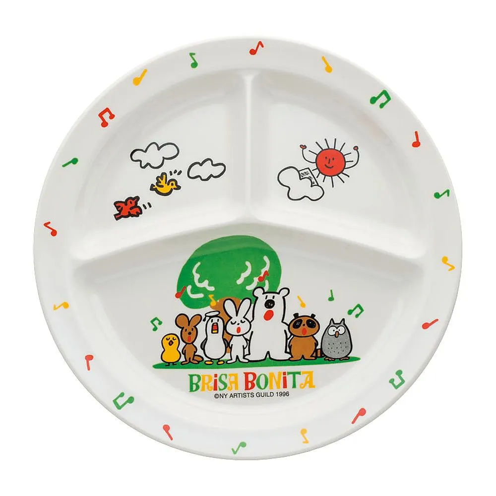 62-6855-77　［Discontinued］Melamine children's tableware "Brisabonita" round lunch plate