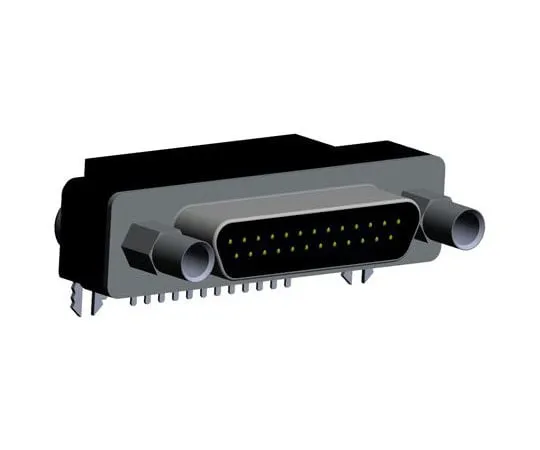 63-8431-87　Norcomp 381, MICRO-D Series, 25 Way Right Angle PCB D-sub Connector Plug, 1.27mm Pitch, with Boardlocks, Standoffs　381-025-112L565