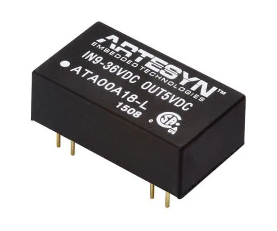 63-8350-96　Artesyn Embedded Technologies ATA 3W Isolated DC-DC Converter Through Hole, Voltage in 9 → 36 V dc, Voltage out　ATA00A18-L