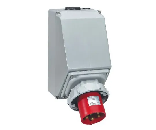 63-9679-47　Legrand IP67 Red Wall Mount 3P+N+E Right Angle Industrial Power Socket, Rated At 125A, 415 V　5 556 19