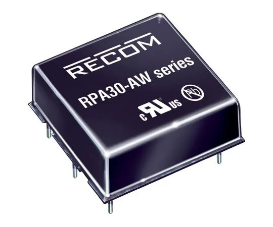 63-8385-88　Recom RPA30-AW 30W Isolated DC-DC Converter Through Hole, Voltage in 9 → 36 V dc, Voltage out 15V dc Railway　RPA30-2415SAW/P