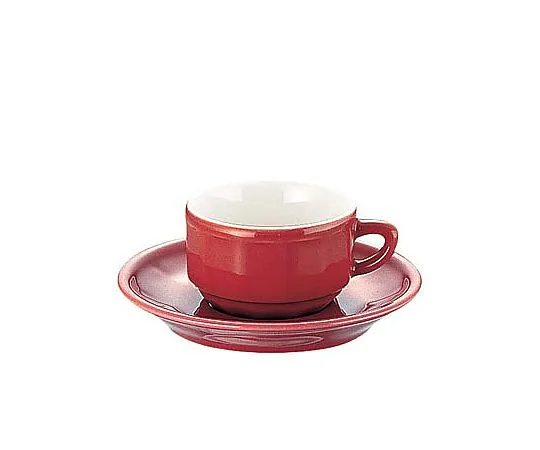 62-6831-37　［Discontinued］Flora Mocha Cup & Saucer (6 Guests) Red　PTFLMFL