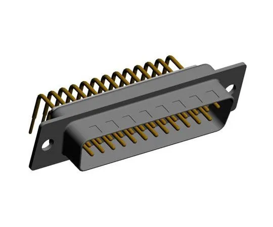 63-8431-52　Norcomp 774, SEAL-D Series, 25 Way Right Angle Plug-In Mount PCB D-sub Connector Plug, 2.77mm Pitch　774-E25-113R001