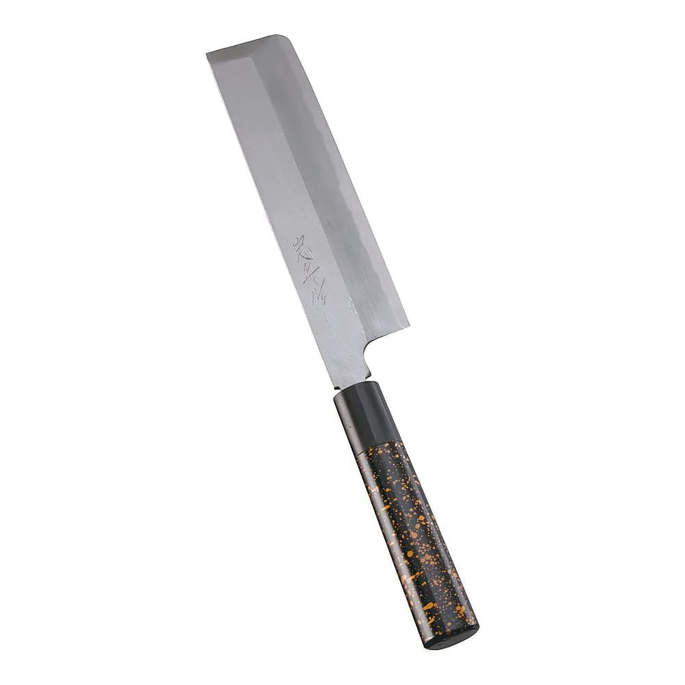 62-6408-14　［Discontinued］Kabuki Harmony Hocho-Chushuu Thin Blade 19.5 cm Black Gold Tea