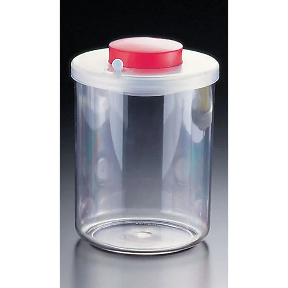 62-6391-99　［Discontinued］Push Type Vacuum Container Round L Type NVC610 Medium Red