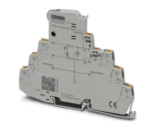 63-8442-14　Phoenix Contact TTC-6-1X2-M-24DC-PT-I Series 30 V dc Maximum Voltage Rating 10 (Discharge)kA Maximum Surge Current　2906726