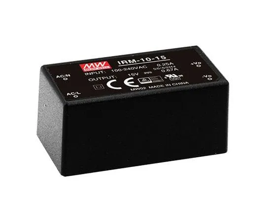 63-8449-50　Mean Well 10W 1 Output Encapsulated Switch Mode Power Supply, 0 → 670mA, 15V dc Encapsulated　IRM-10-15