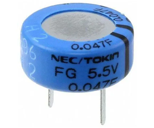 63-8439-38　KEMET 4.7F Supercapacitor -20 → +80% Tolerance Supercap FG Series 5.5V dc Through Hole　FG0H475ZF