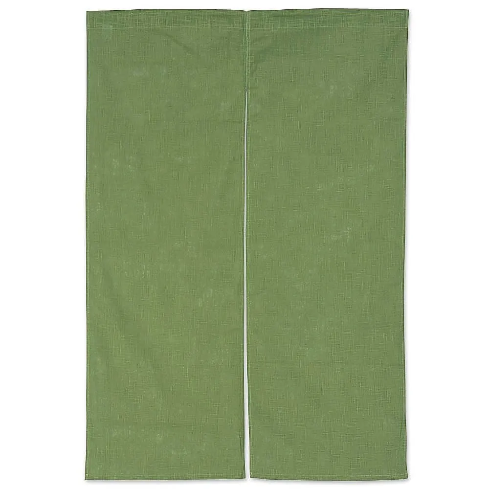 62-6318-89　［Discontinued］Half Noren Cotton Linen Plain Green　001-05