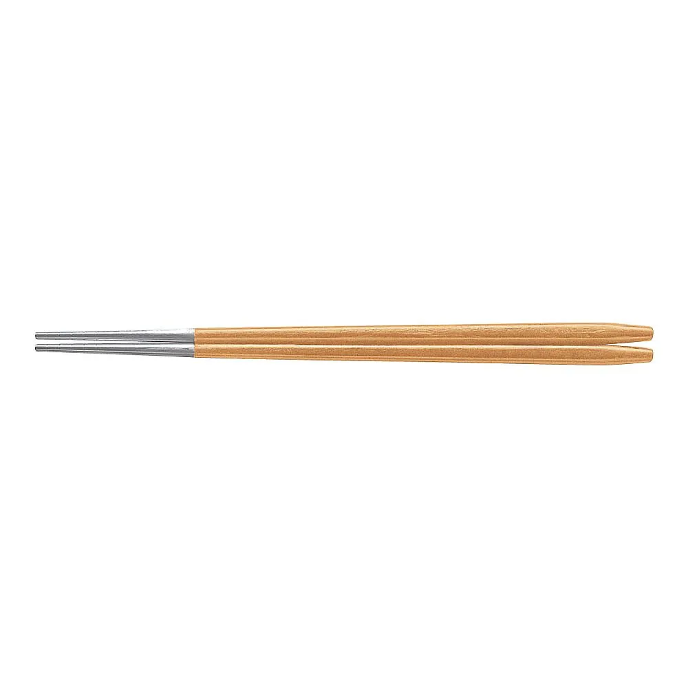 62-6725-53　［Discontinued］Chopstick Tip Aluminum Yakiniku Chopsticks (10 pcs) Beige 90031360