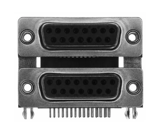63-8431-25　Norcomp 189 Series, 15 Way Right Angle Stacked PCB D-Sub Connector Female/Female, 2.769mm Pitch, with 4-40 Hex　189-015-513R571