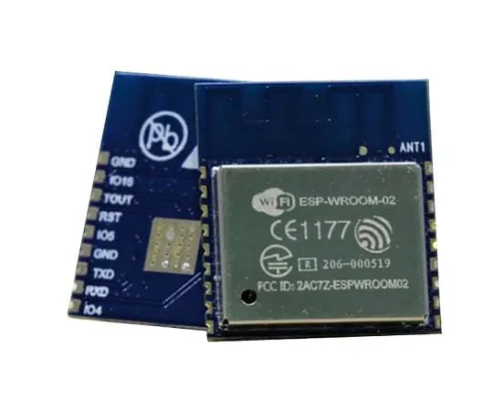 63-8451-19　Espressif ESP-WROOM-02 2.5 → 3.6V WiFi Module, 802.11b, 802.11g, 802.11n GPIO, HSPI, I2C, I2S, IR, PWM, UART　ESP-WROOM-02